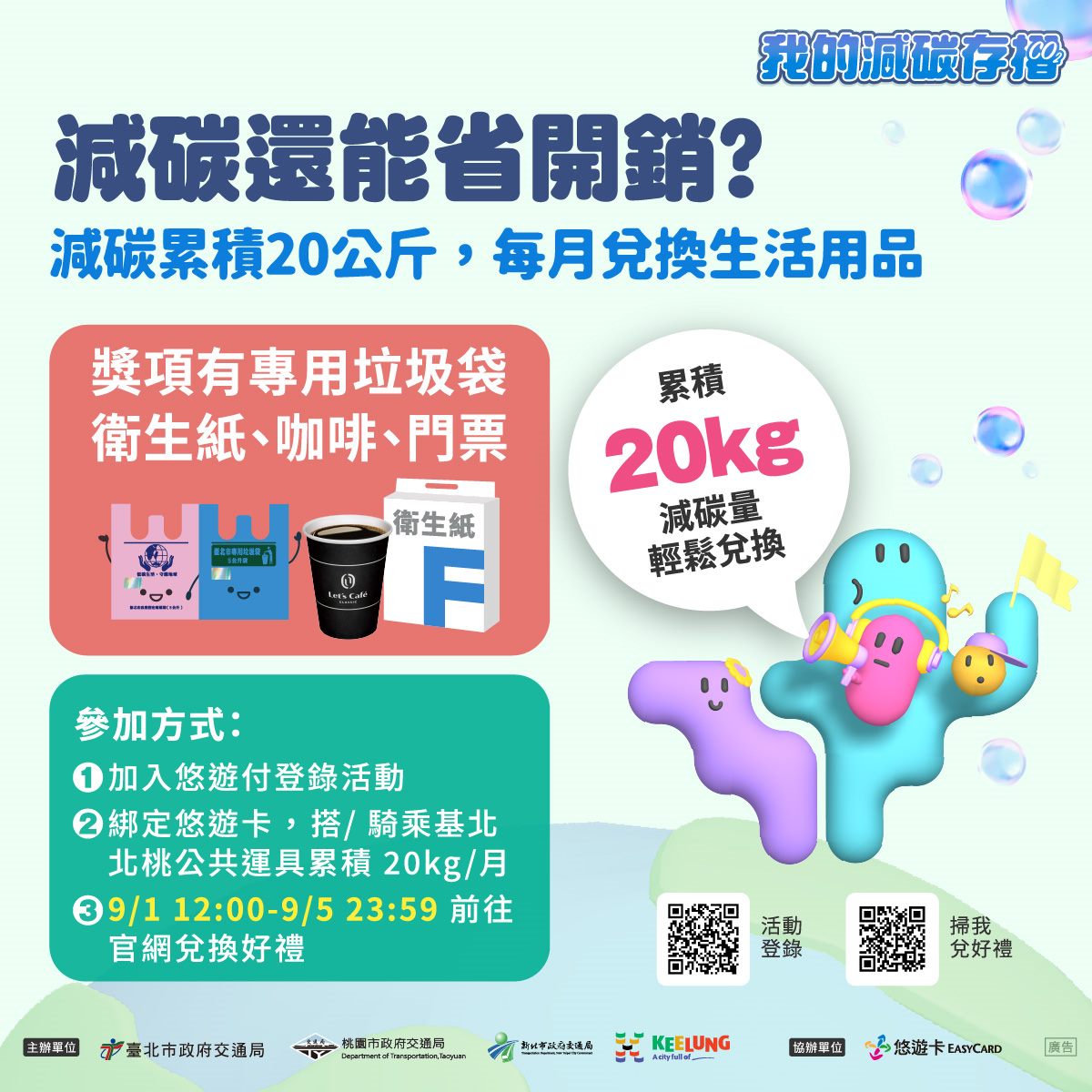基北北桃減碳存摺兌好禮　即日起開放登錄
