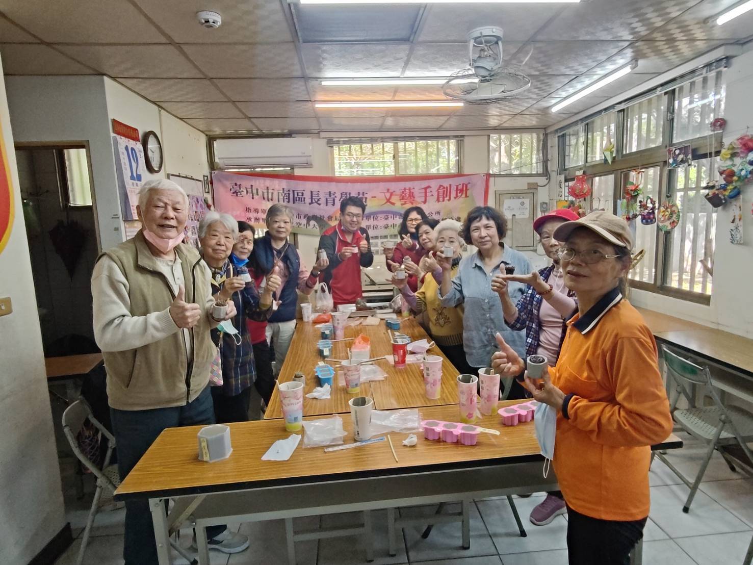 廢蛋殼逆襲成水泥花盆！　中市東南區清潔隊邀長者DIY實踐資源循環