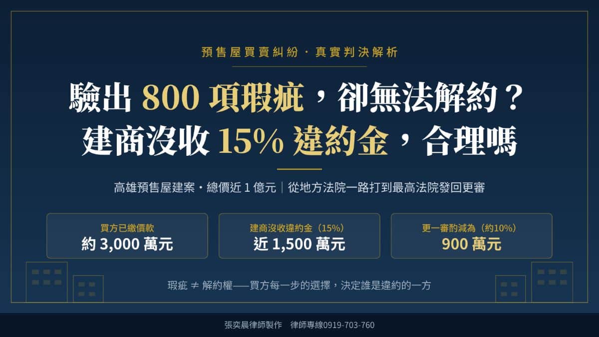 建商强硬沒收預售屋15%違約金 法院判決曝光 建商强硬沒收預售屋15%違約金 法院判決曝光