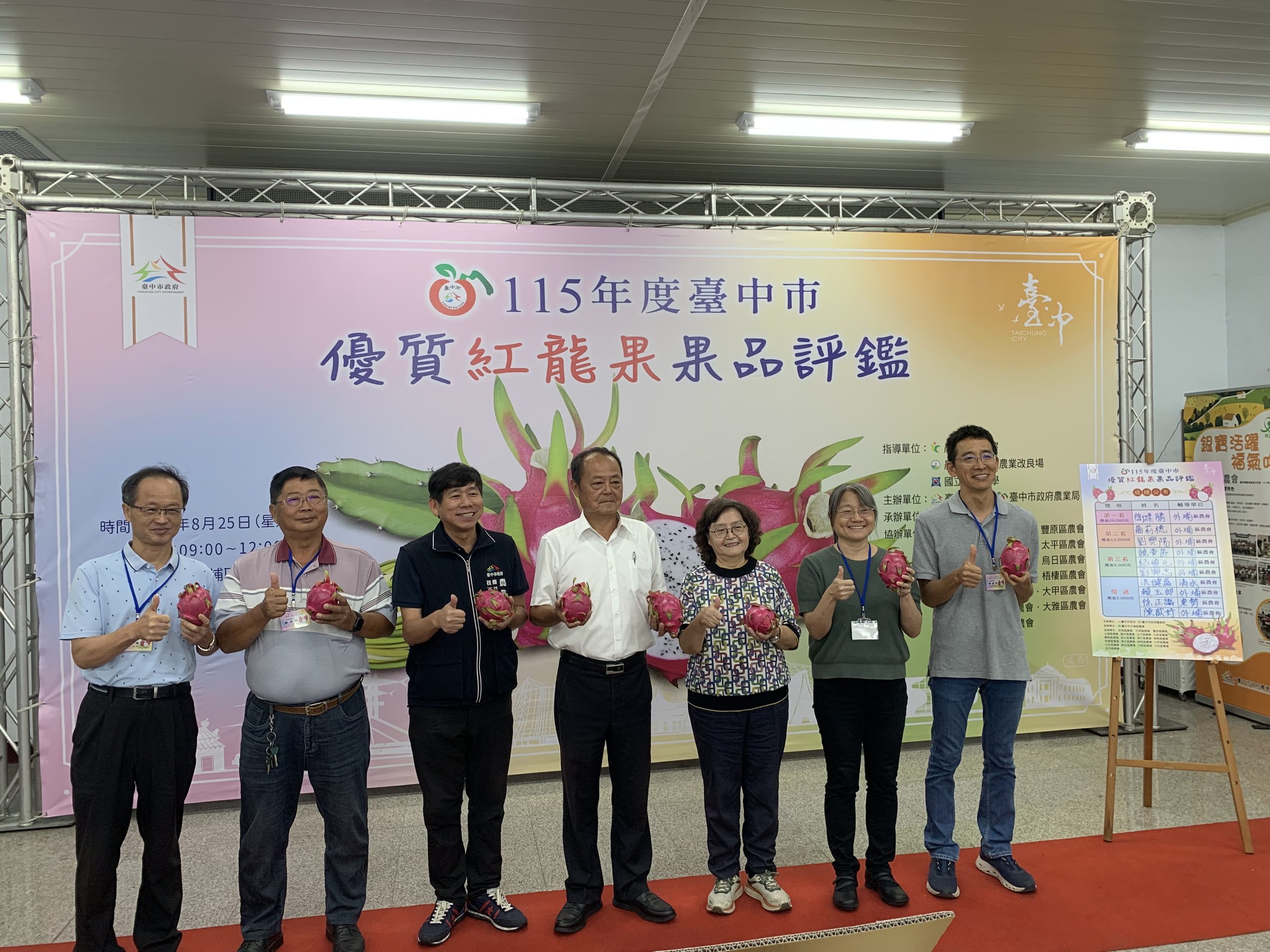 115年度台中市優質紅龍果評鑑結果揭曉 外埔區農友徐健勝勇奪冠軍! 115年度台中市優質紅龍果評鑑結果揭曉 外埔區農友徐健勝勇奪冠軍!