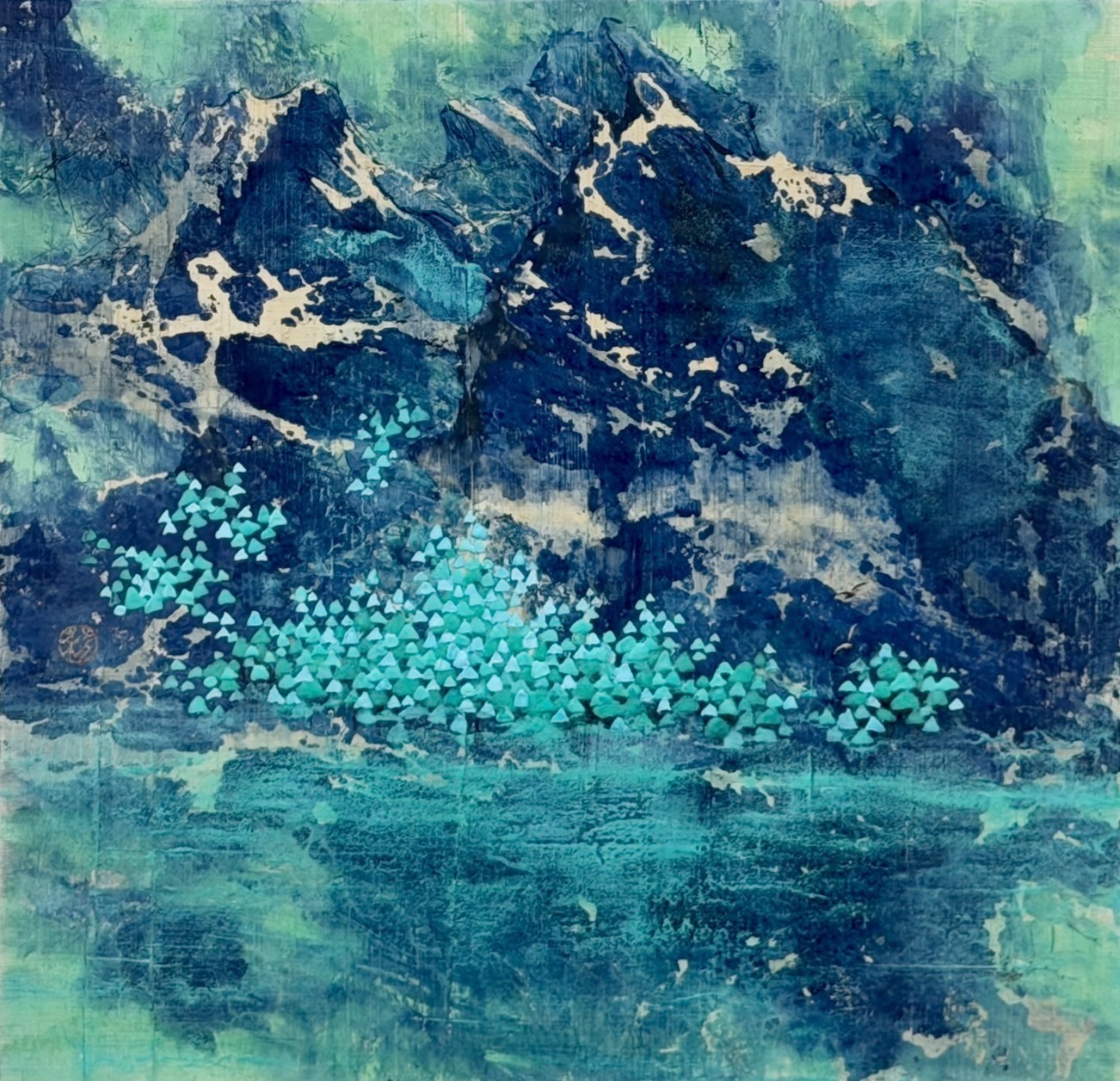 靜觀璀璨 彩韻迴廊　陳明莉膠彩創作展中市中山地政藝文走廊登場
