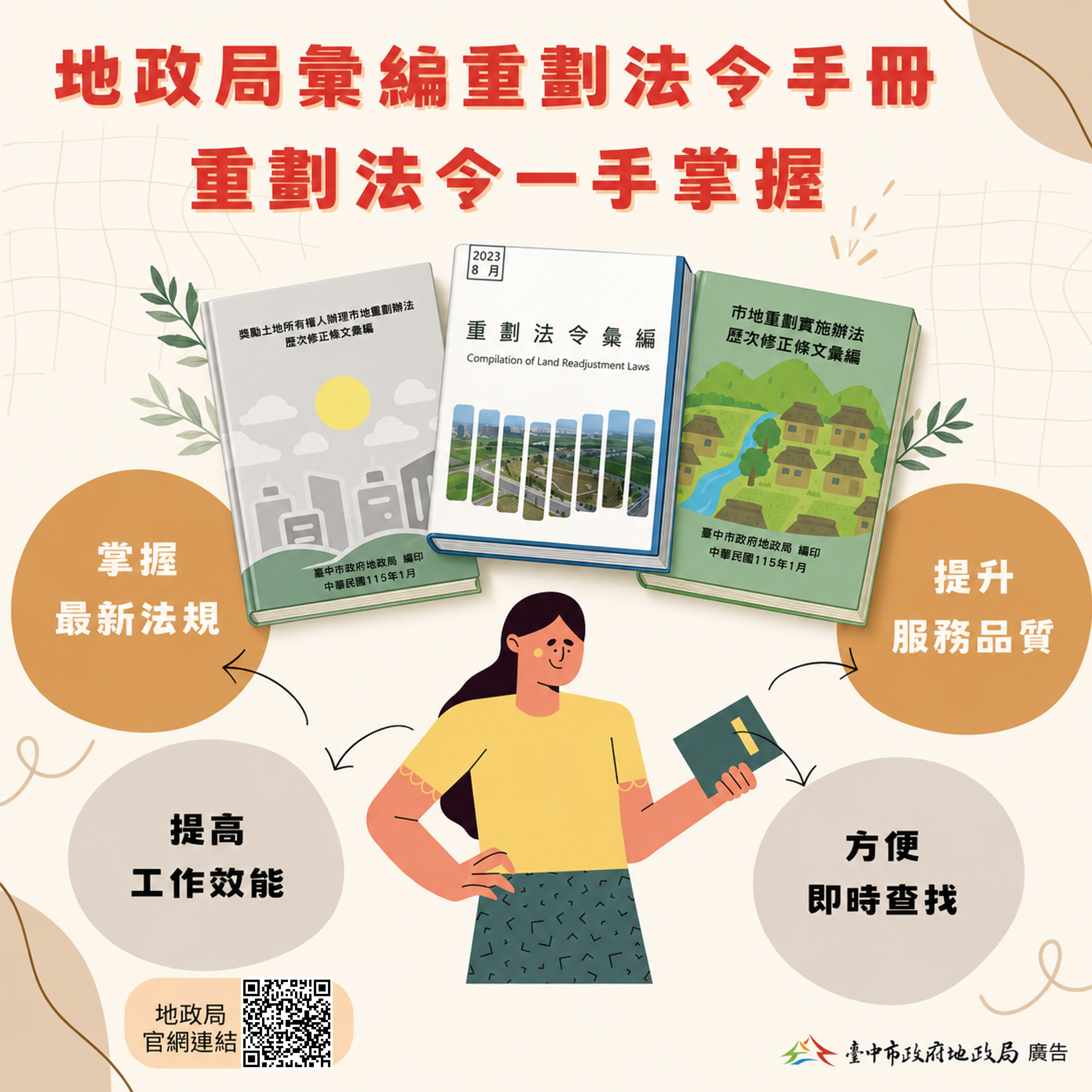 重劃法規查詢更便利！　中市地政局彙整歷次修正內容開放線上查閱