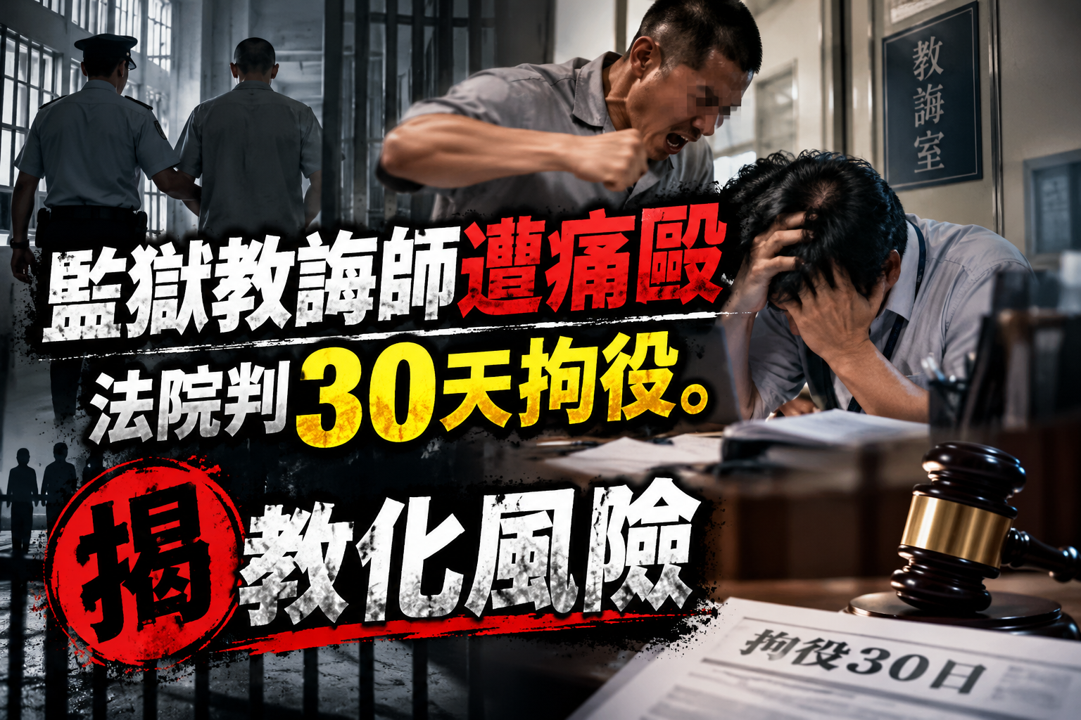 台南監獄教誨師遭犯人痛毆　法院輕判30天拘役   揭教化現場風險