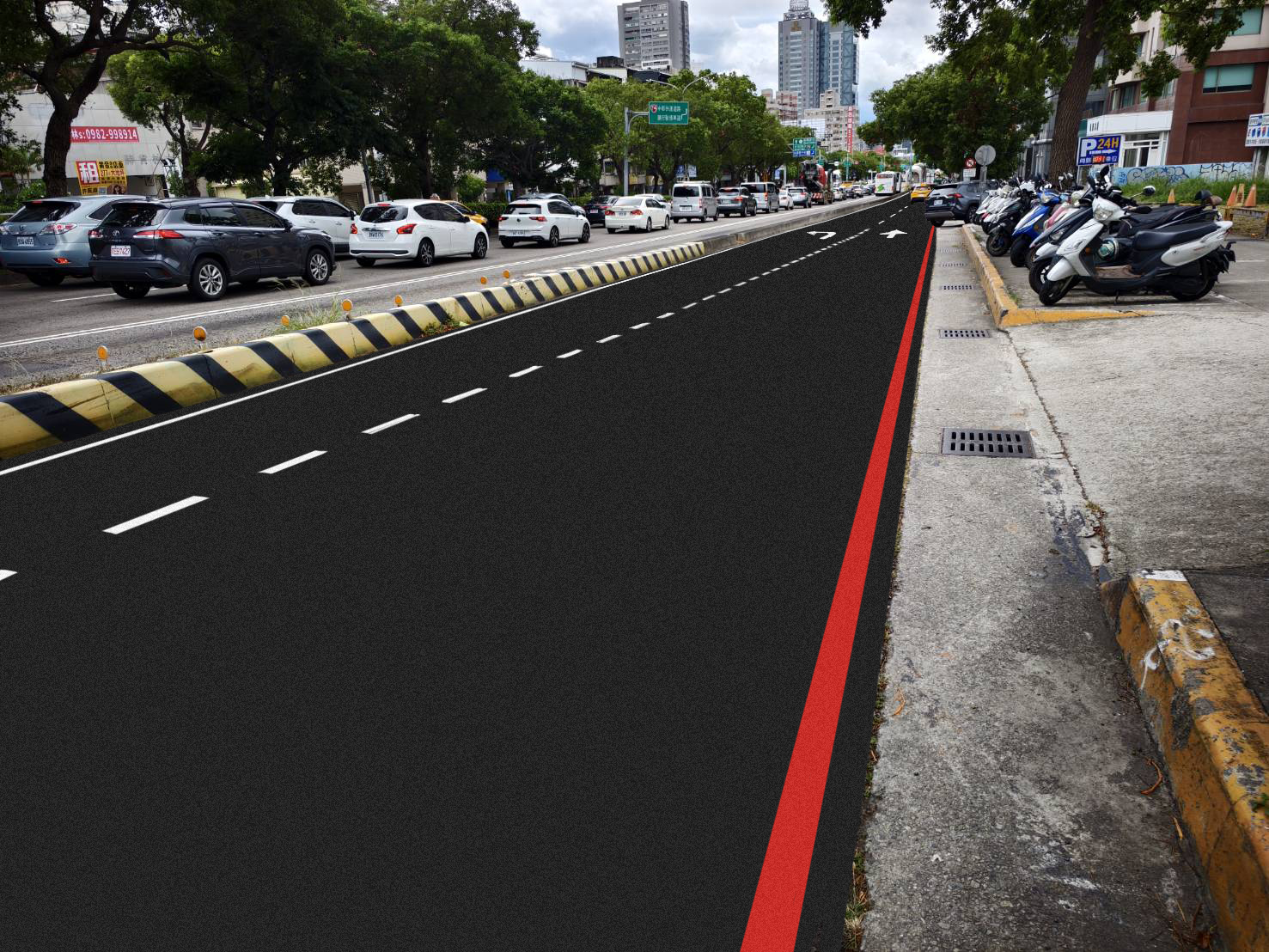 西屯台灣大道四段慢車道路面升級! 建設局10/16起連4晚分段燙平