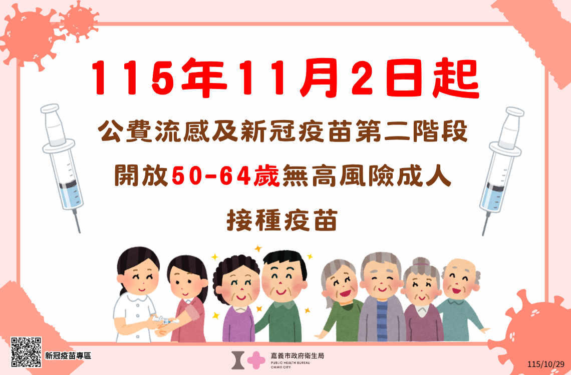公費疫苗第2階段11/1開打！嘉市攜手全聯設3場接種站　完成接種送健康好禮