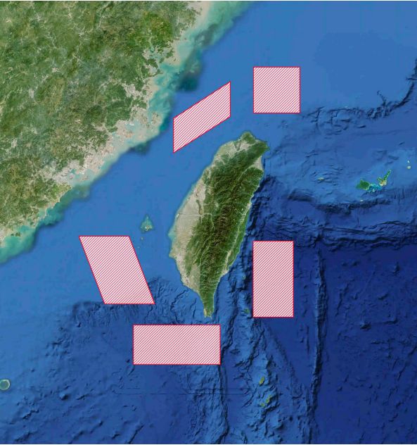 解放軍東部戰區發布聯合演訓區公告及示意圖
