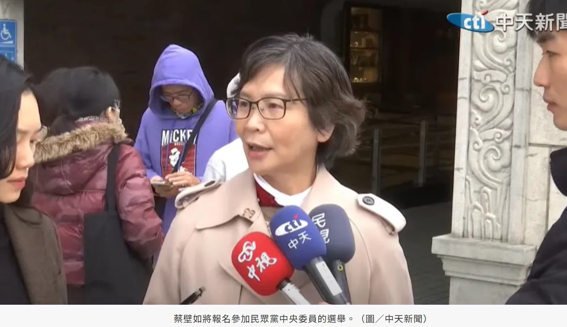 投入民眾黨中央委員選舉　蔡壁如：團結壯大救黨救柯P