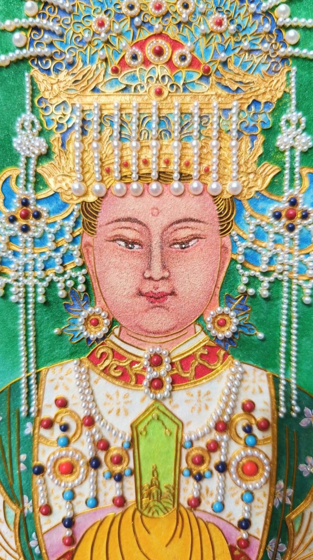 掐絲唐卡賞析（下）  海上女神媽祖唐卡：當民間信仰遇見唐卡語法，慈悲無分別、藝術無國界