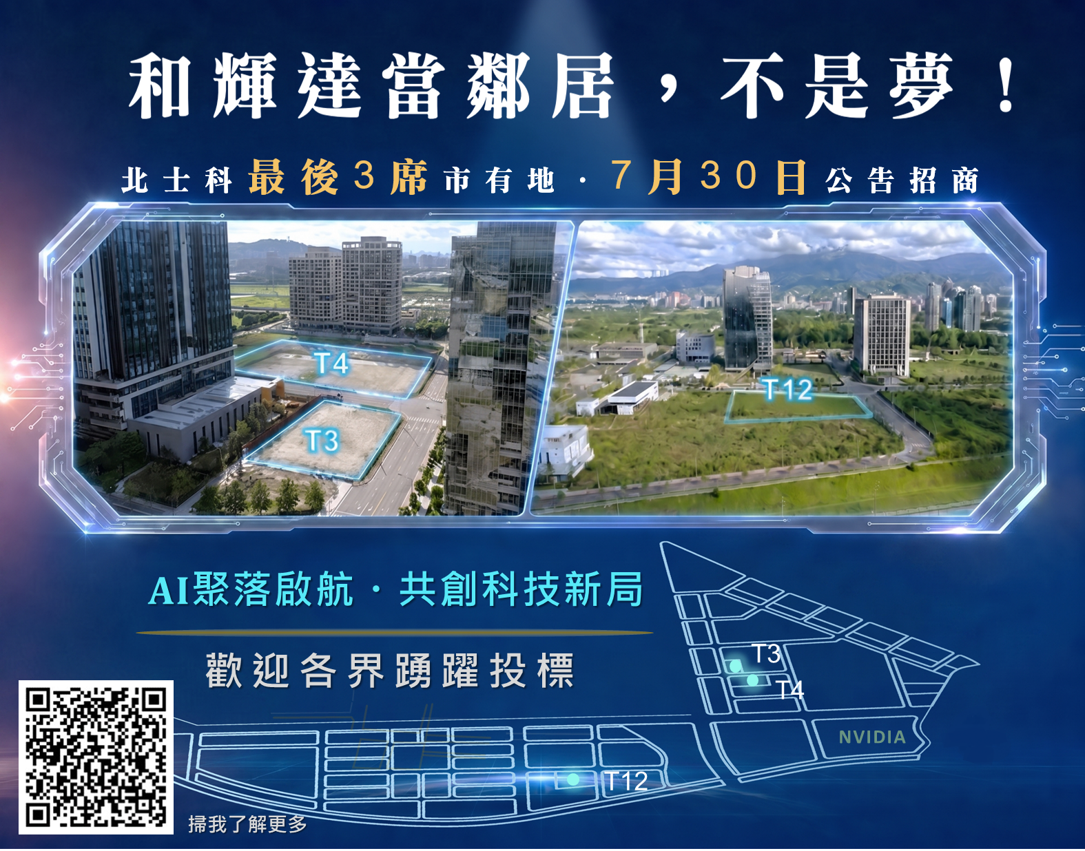 和輝達當鄰居不是夢！北士科最後3席市有地公告招商
