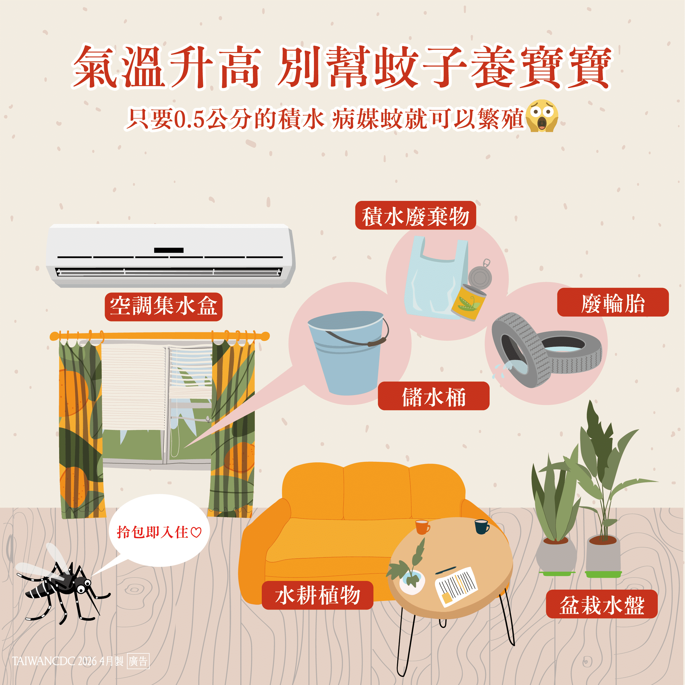 嘉義市公告防疫新令：未清積水孳生孑孓　最高罰1.5萬元