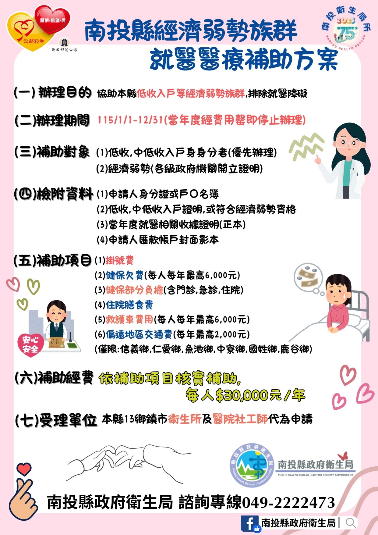 經濟弱勢就醫補助上路　減輕醫療負擔守護市民健康