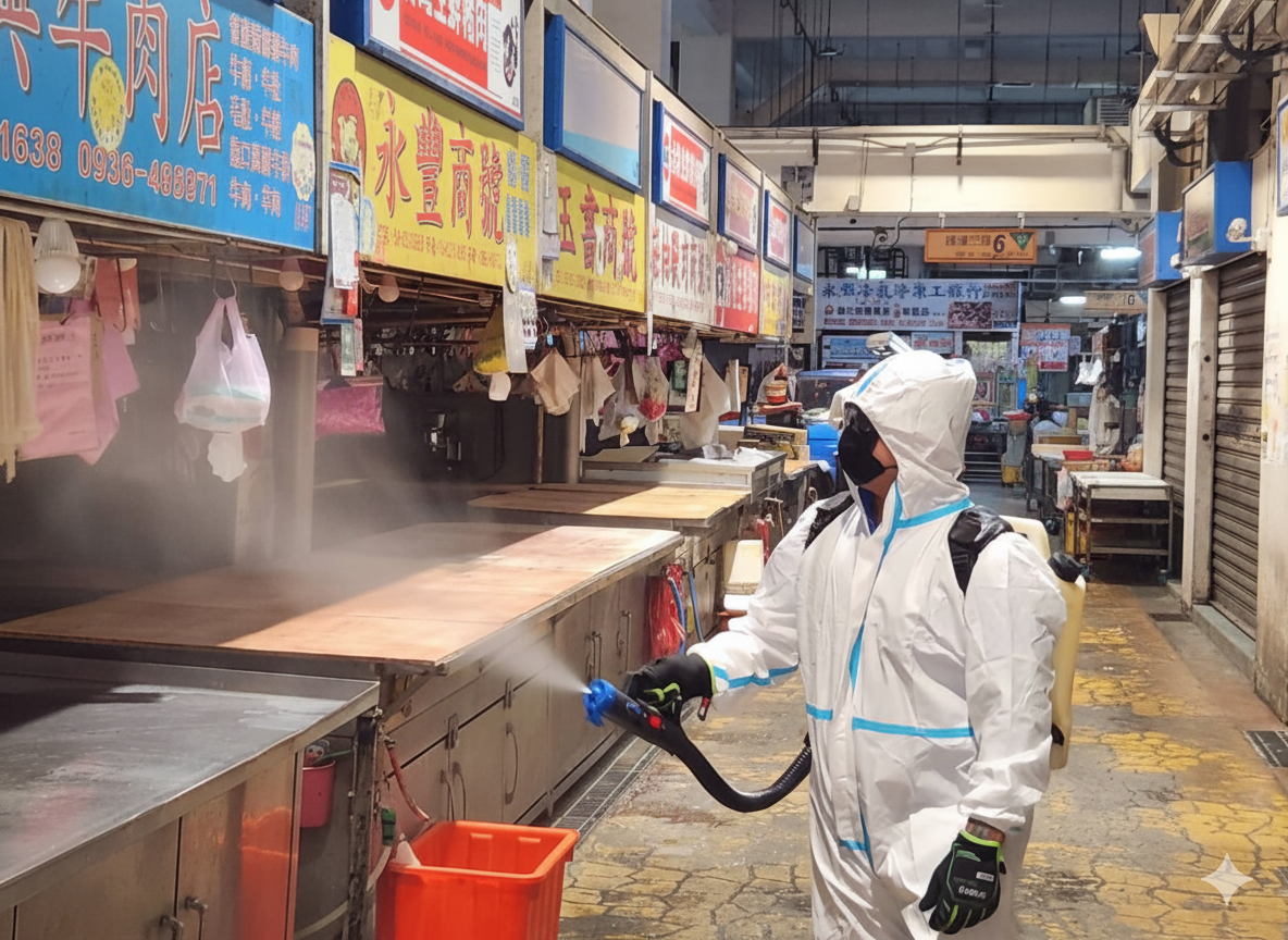 強化防疫拚開業!中市府督導市場豬肉攤特別清消 全力備戰復業安全 強化防疫拚開業!中市府督導市場豬肉攤特別清消 全力備戰復業安全