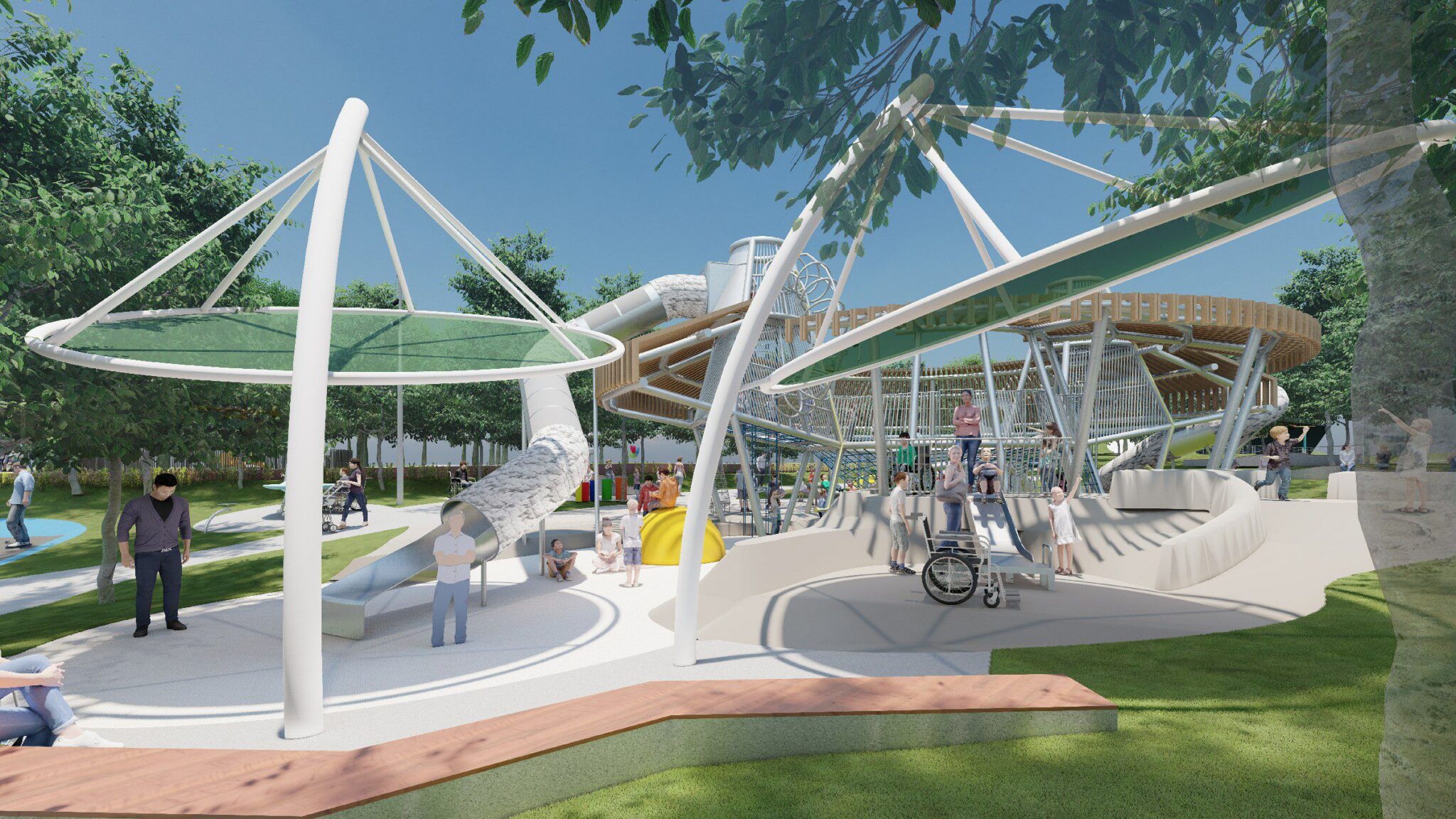 中央公園飛行美樂地優化再升級　中市府挹注400萬啟動遮陽工程