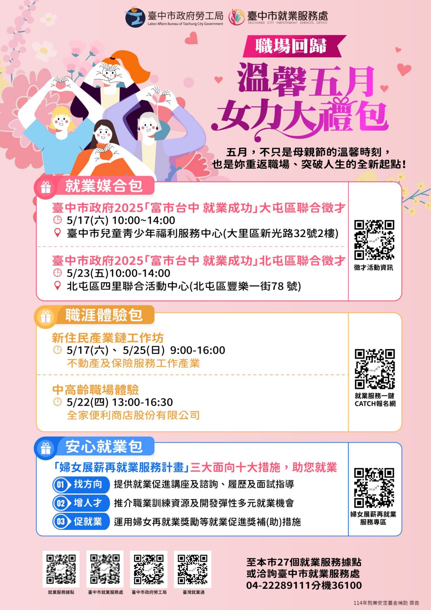 打造性別友善就業環境！　中市勞工局母親節獻上「重回職場女力大禮包」