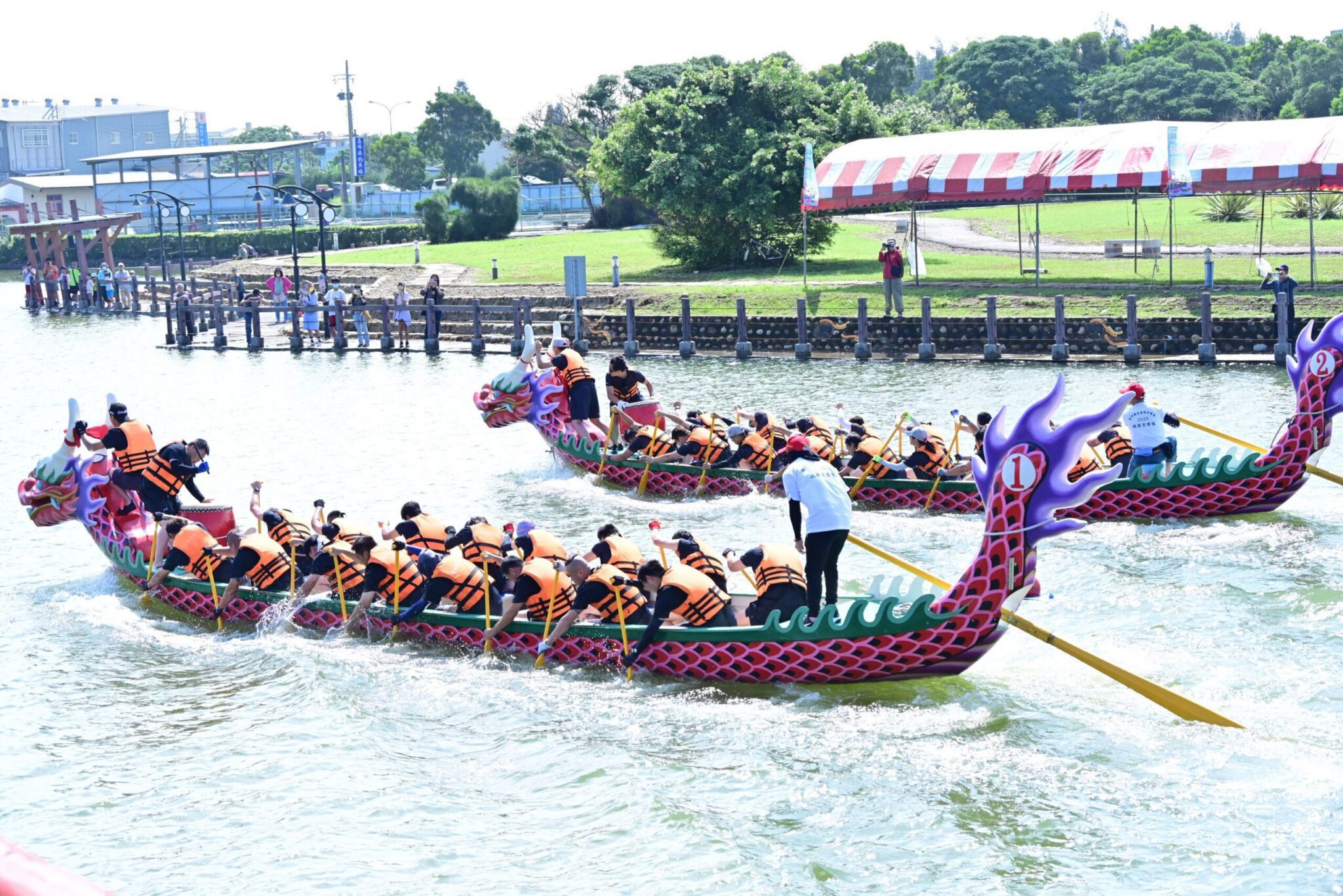 迎接端午傳承文化　2025竹縣龍舟競賽池和湖畔熱鬧登場