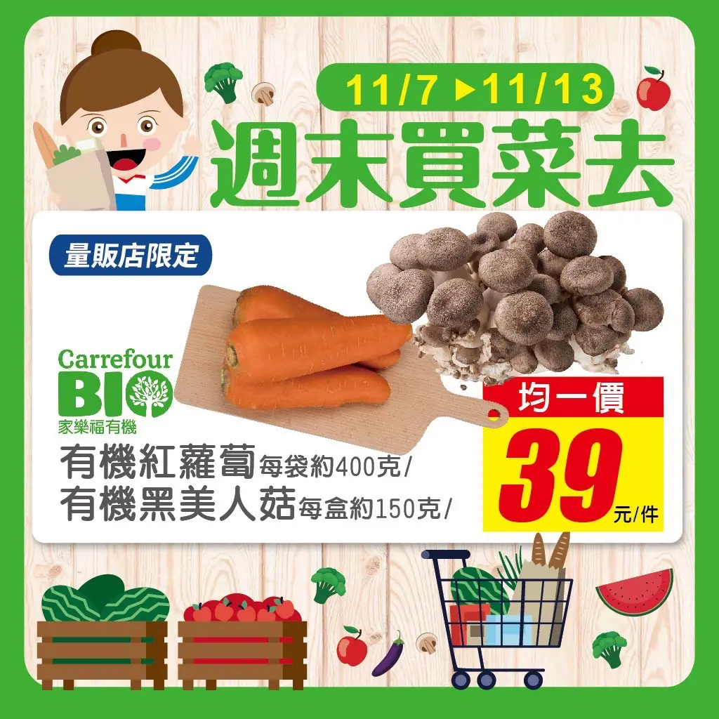 因應颱風鳳凰逼近，家樂福生鮮蔬果持續保持供應，備足5倍貨量