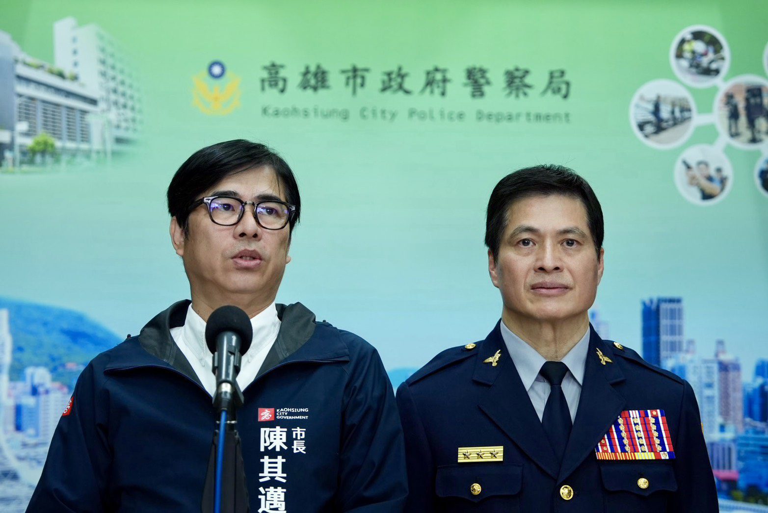 陳其邁與警察局長林炎田。警方提供