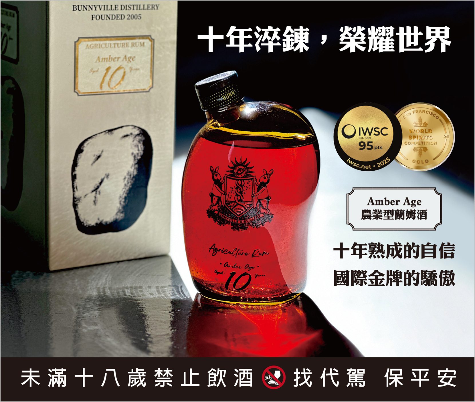 台灣『琥珀年代 Amber Age』 十年農業型蘭姆酒 榮獲國際雙金肯定 致敬酒廠二十年工藝