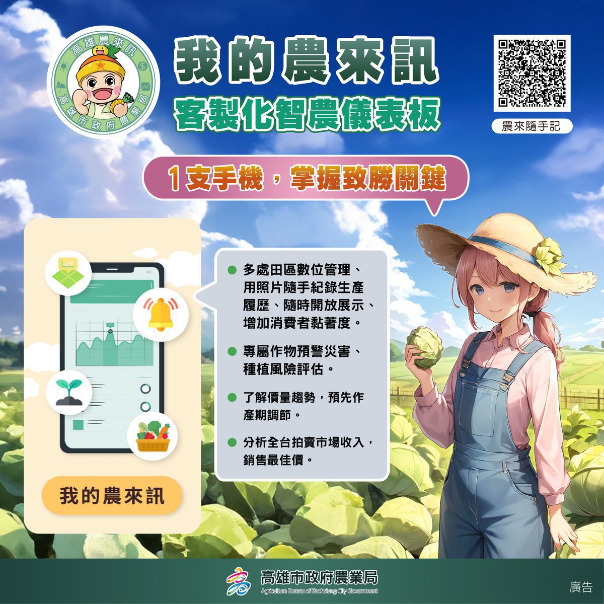 「一指翻轉農業新勢力-高雄農來訊」 高雄市政府農業局 榮獲第七屆政府服務獎 「一指翻轉農業新勢力-高雄農來訊」 高雄市政府農業局 榮獲第七屆政府服務獎