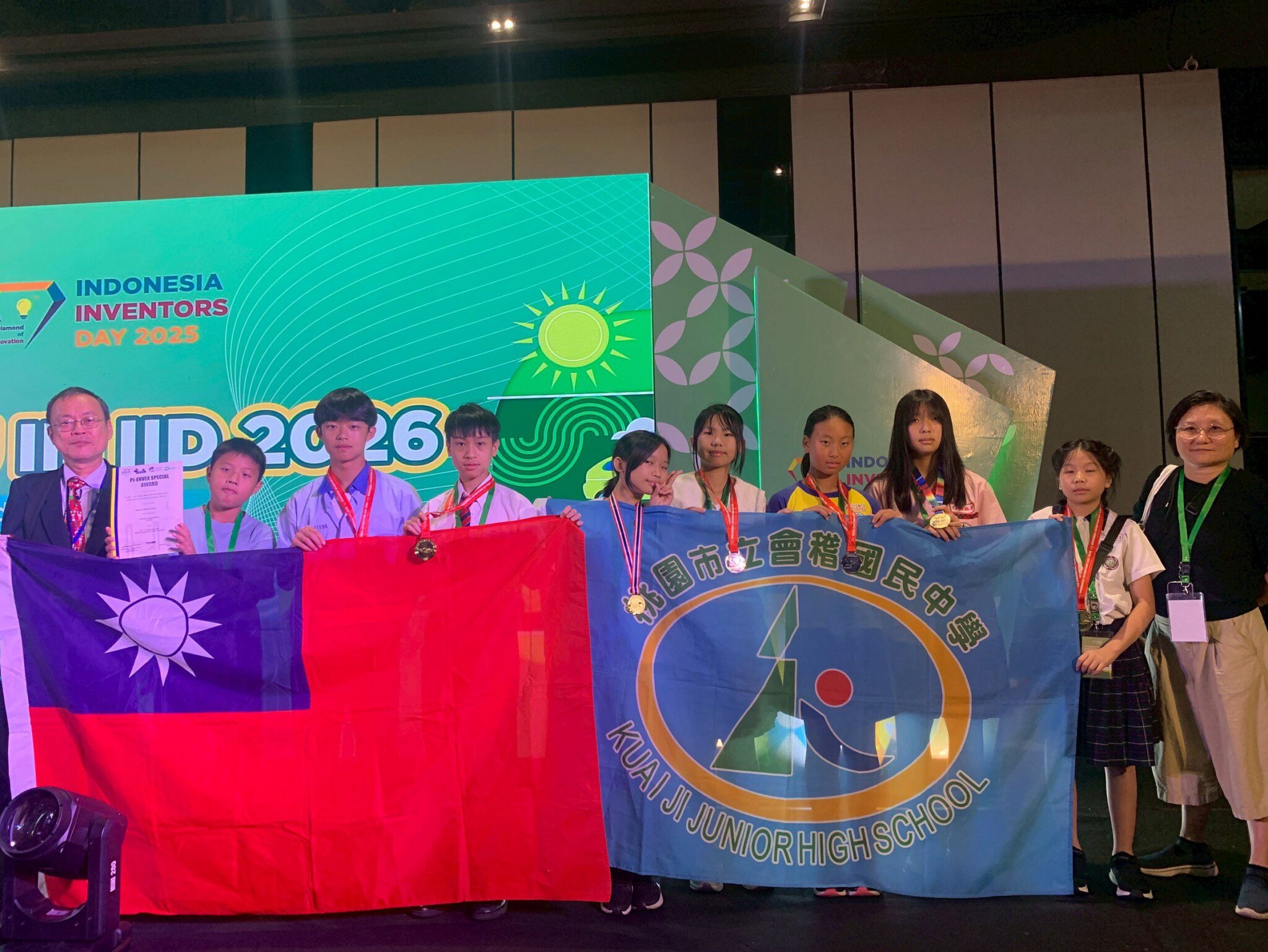 會稽國中等桃園10校聯軍揚威印尼　IYIA發明競賽勇奪2金1銀1銅