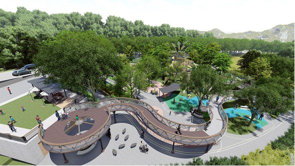 鰲峰山「谷溜遊戲場」工程衝進關鍵里程碑！　全國最多溜滑梯遊具即將進場！