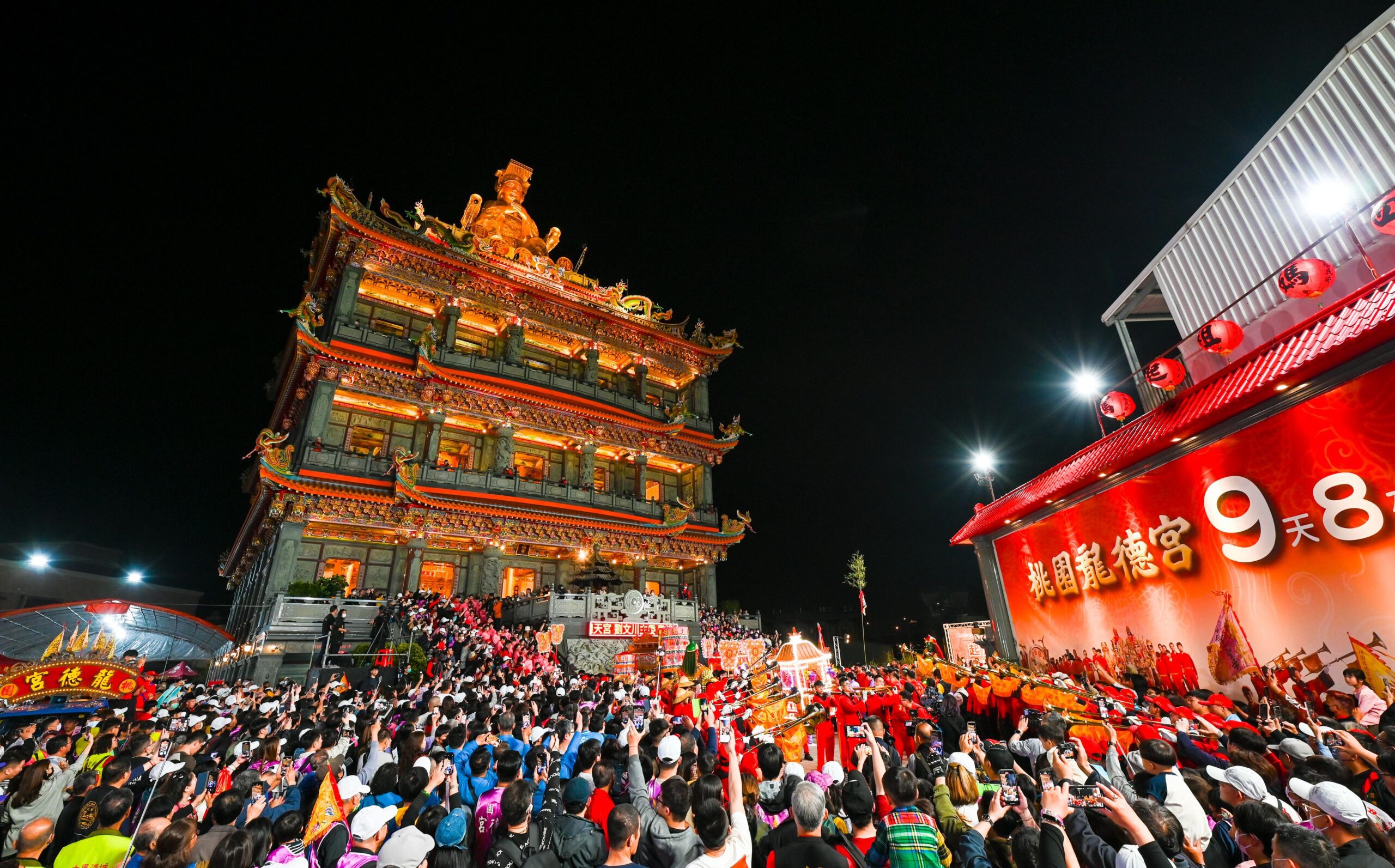 桃園龍德宮四媽祖9天8夜徒步遶境　張善政恭送起駕南巡