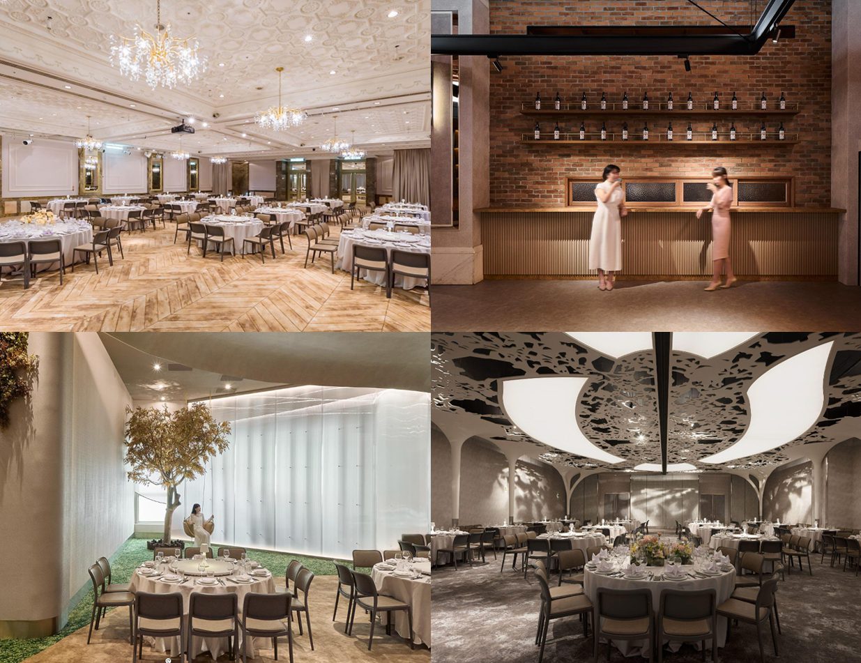 ▲大直典華｜法室 Salotto（左上）；大直典華｜閣樓 Loft（右上）；大直典華｜大地 Terra（左下）；大直典華｜光影 Luma（右下）。圖片來源／典華幸福機構