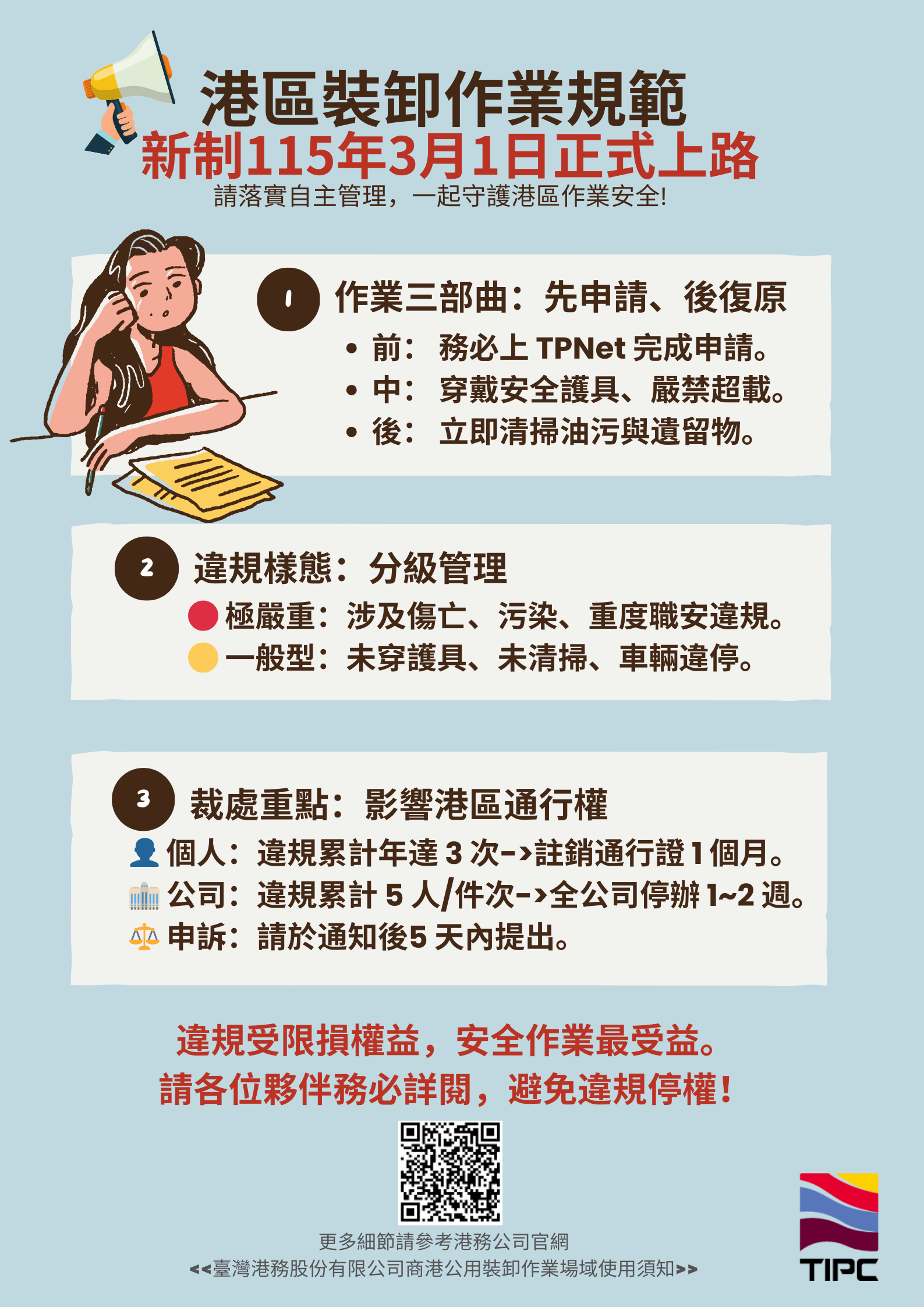 港區安全再升級 臺灣港務公司「公用場域使用須知」 將於115年3月1日正式施行