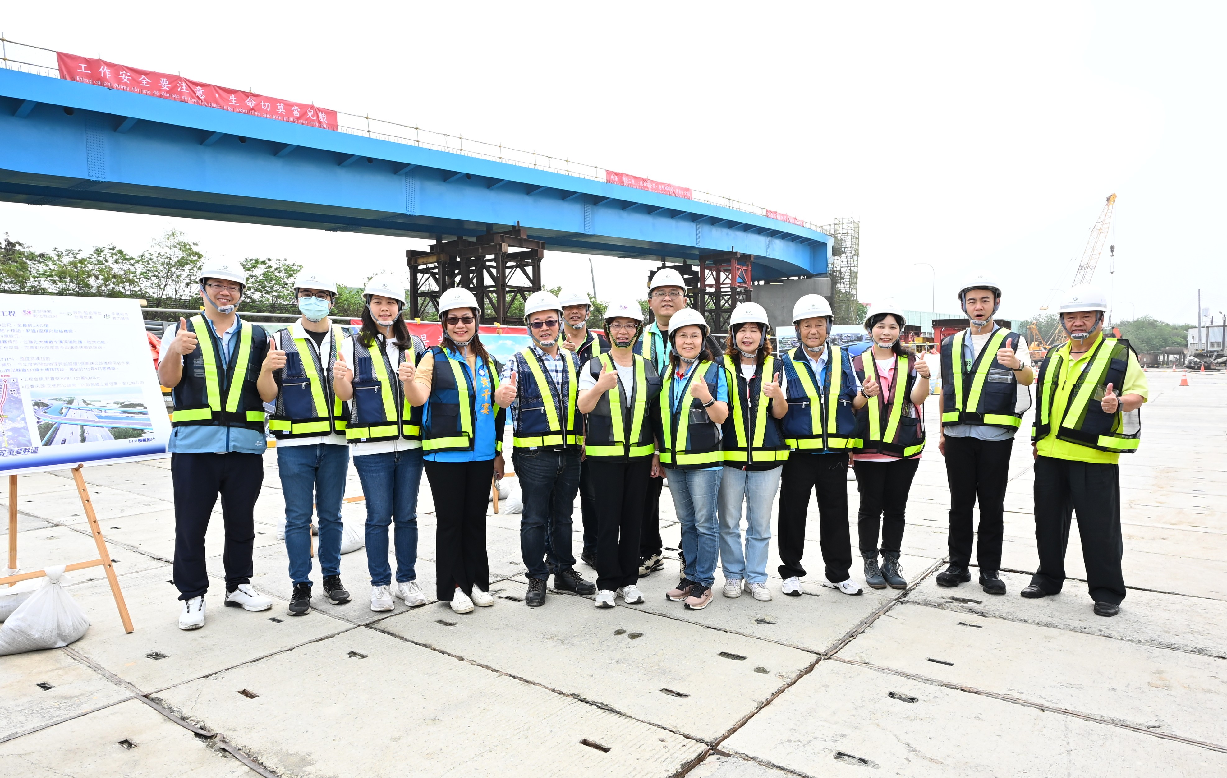 視察彰化市大埔截水溝堤岸道路拓寬工程　完善北彰化交通路網