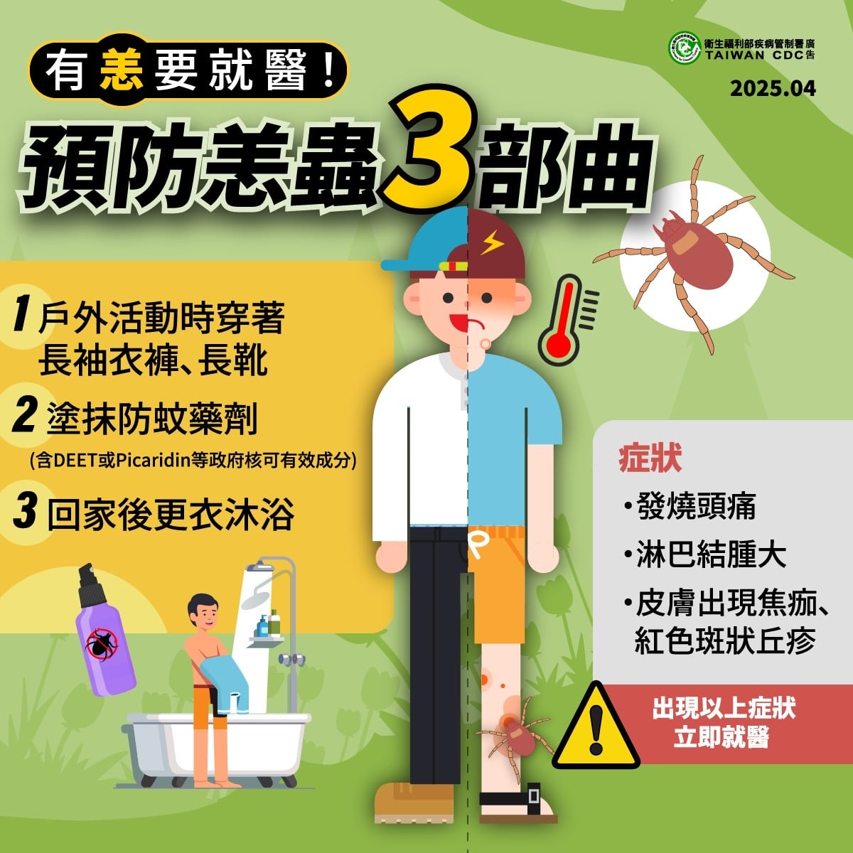 清明兒童連假 嘉市衛生局提醒掃墓踏青防蚊蟲蛇咬 做好個人防護