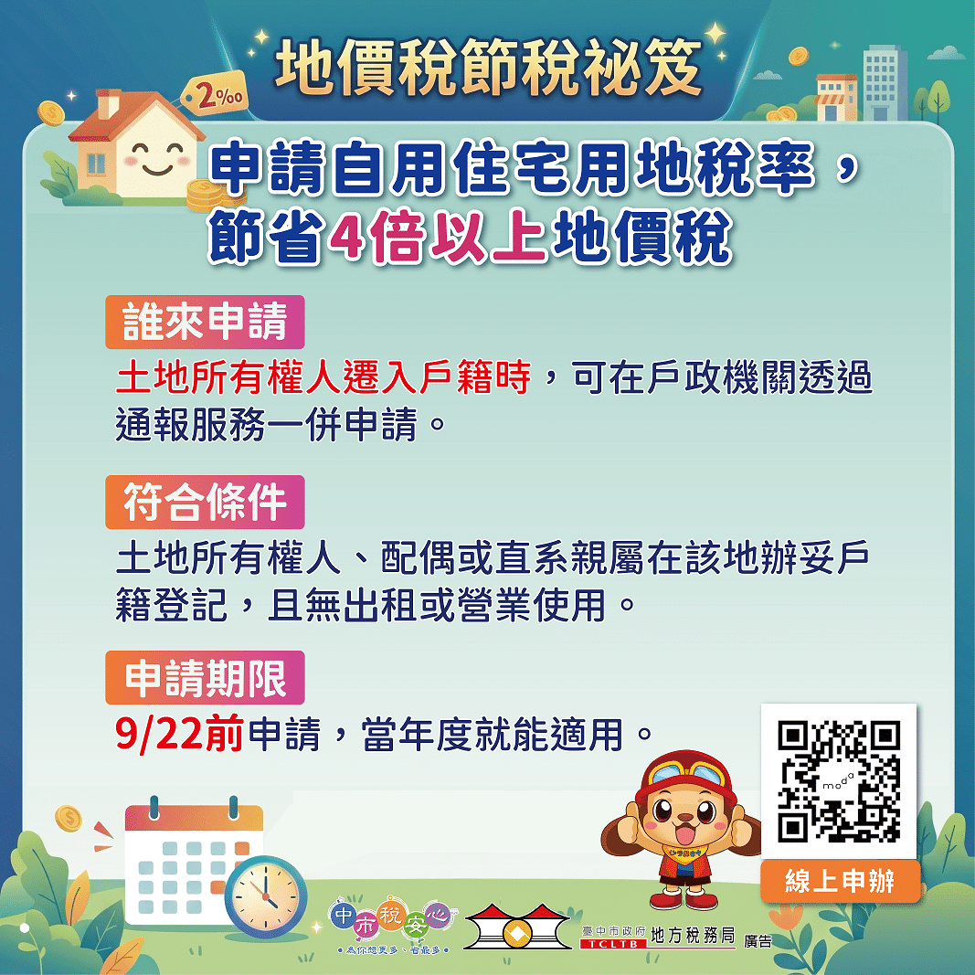 中市地稅局神助攻　民眾直接省4倍地價稅金