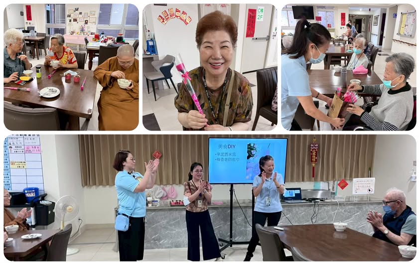 蘭陽仁愛之家安養中心長者歡度母親節　妙志法師致贈康乃馨