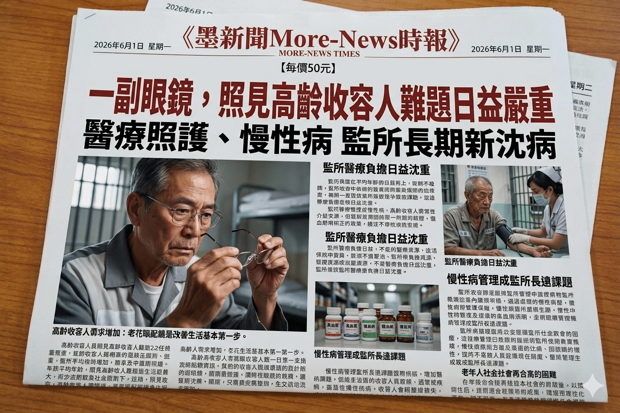一副眼鏡照見高齡收容人的矯正難題　臺東監獄「敬老好視力」為收容長輩配眼鏡