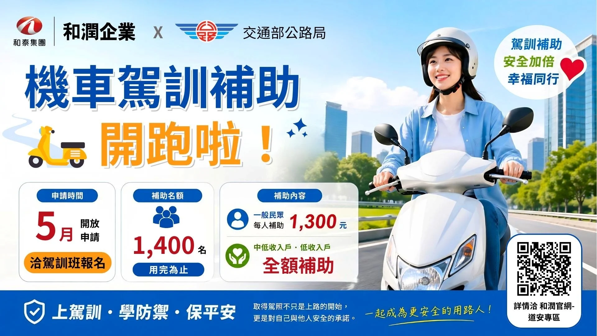 善心人士捐助3萬元　高雄區監理所加碼補助　中低收入戶參加機車駕訓