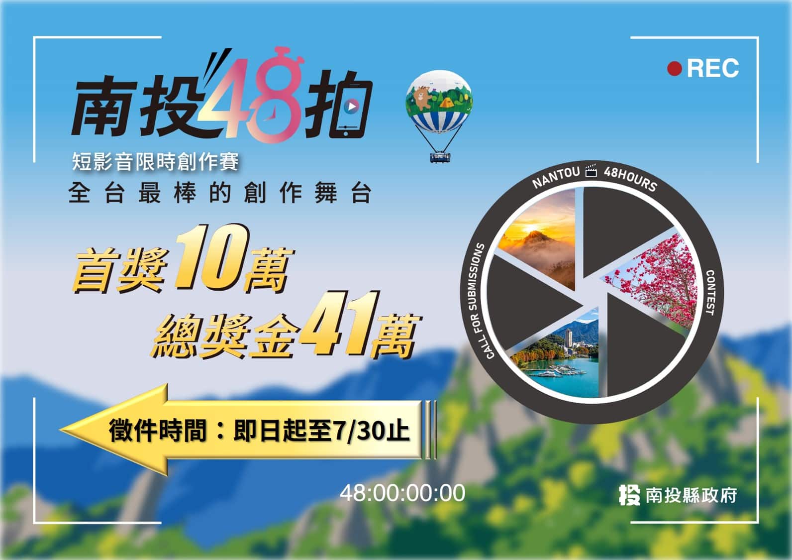 短影音創作者48小時極限挑戰　 2026「南投48拍」即日起徵件　總獎金41萬、首獎10萬