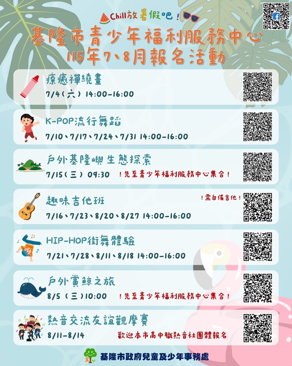 基隆暑假不無聊 熱音、街舞、基隆嶼探索活動開放報名
