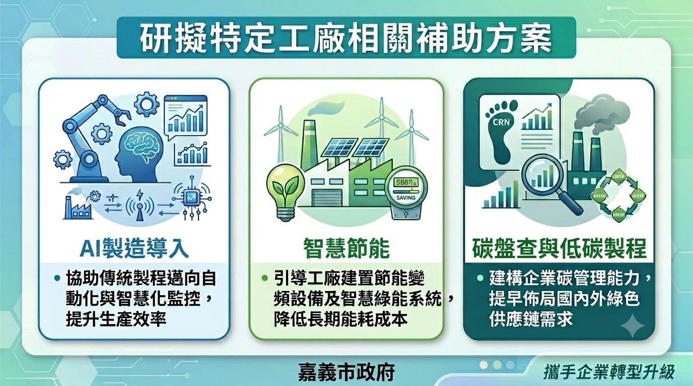 挺產業拚經濟！嘉市爭取特定工廠「雙金免收一年」減輕企業負擔