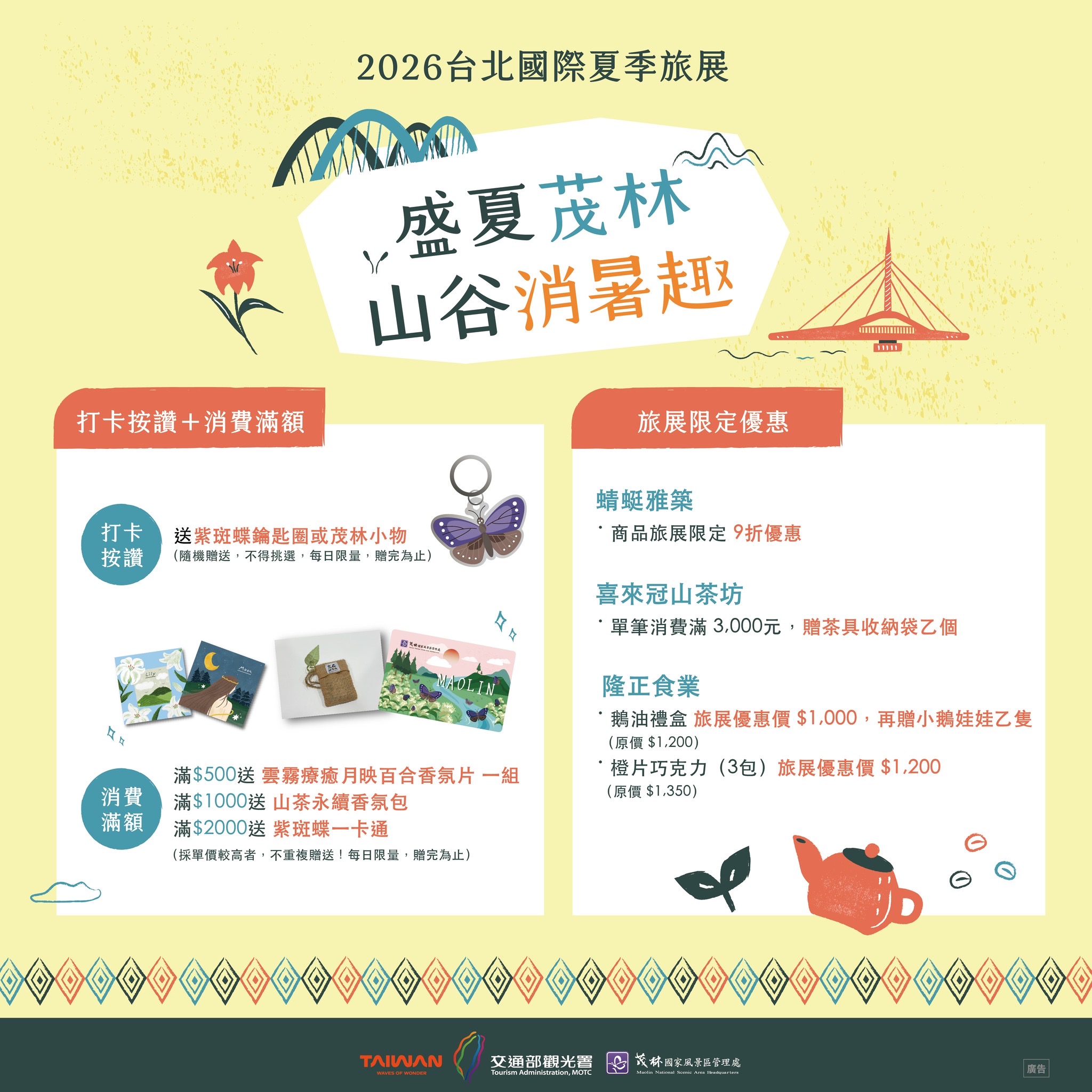 茂管處攜手高雄觀光圈 前進2026台北國際夏季旅展 茂管處攜手高雄觀光圈 前進2026台北國際夏季旅展