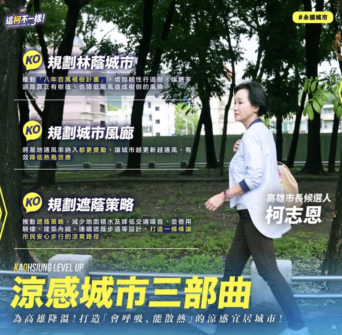 熱浪成全球議題  柯志恩提「涼感城市三部曲」：打造宜居永續高雄
