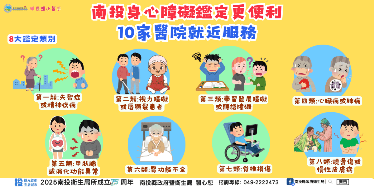 南投縣身心障礙鑑定醫療資源完整佈建　10家醫院提供多元服務