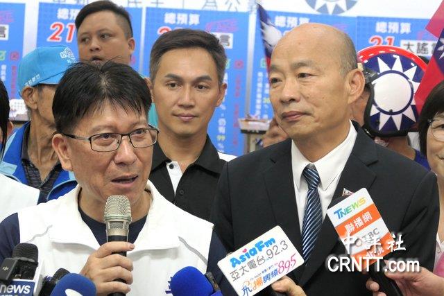 韓國瑜陪掃街　林思銘抗罷爭取新竹鄉親支持