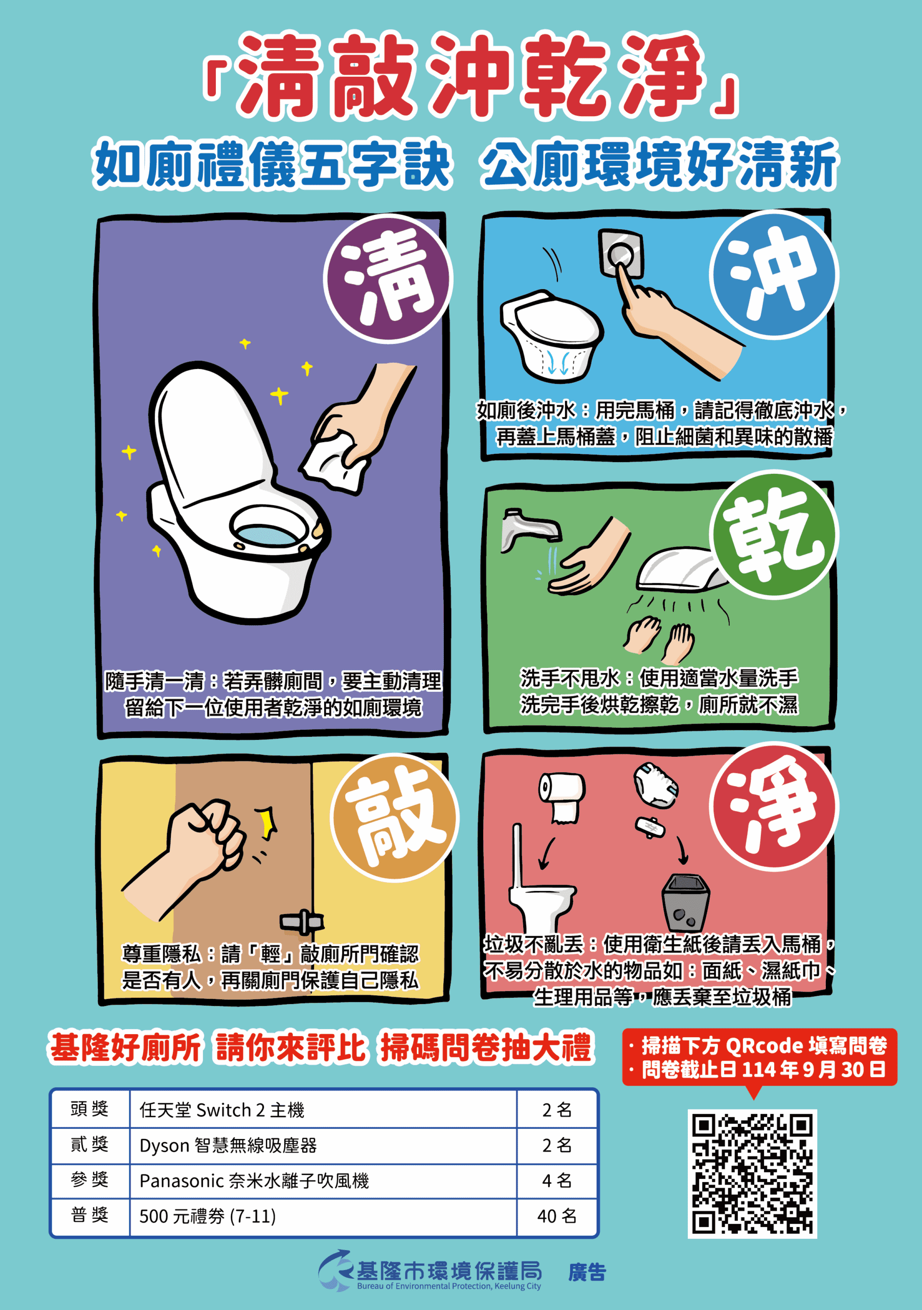 如廁也能賺大獎！基隆推公廁評比 你的「方便」意見值萬元