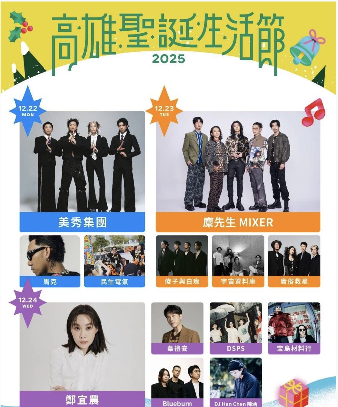 高雄聖誕生活節集結超強表演卡司　陳其邁盼結合百貨業者刺激消費